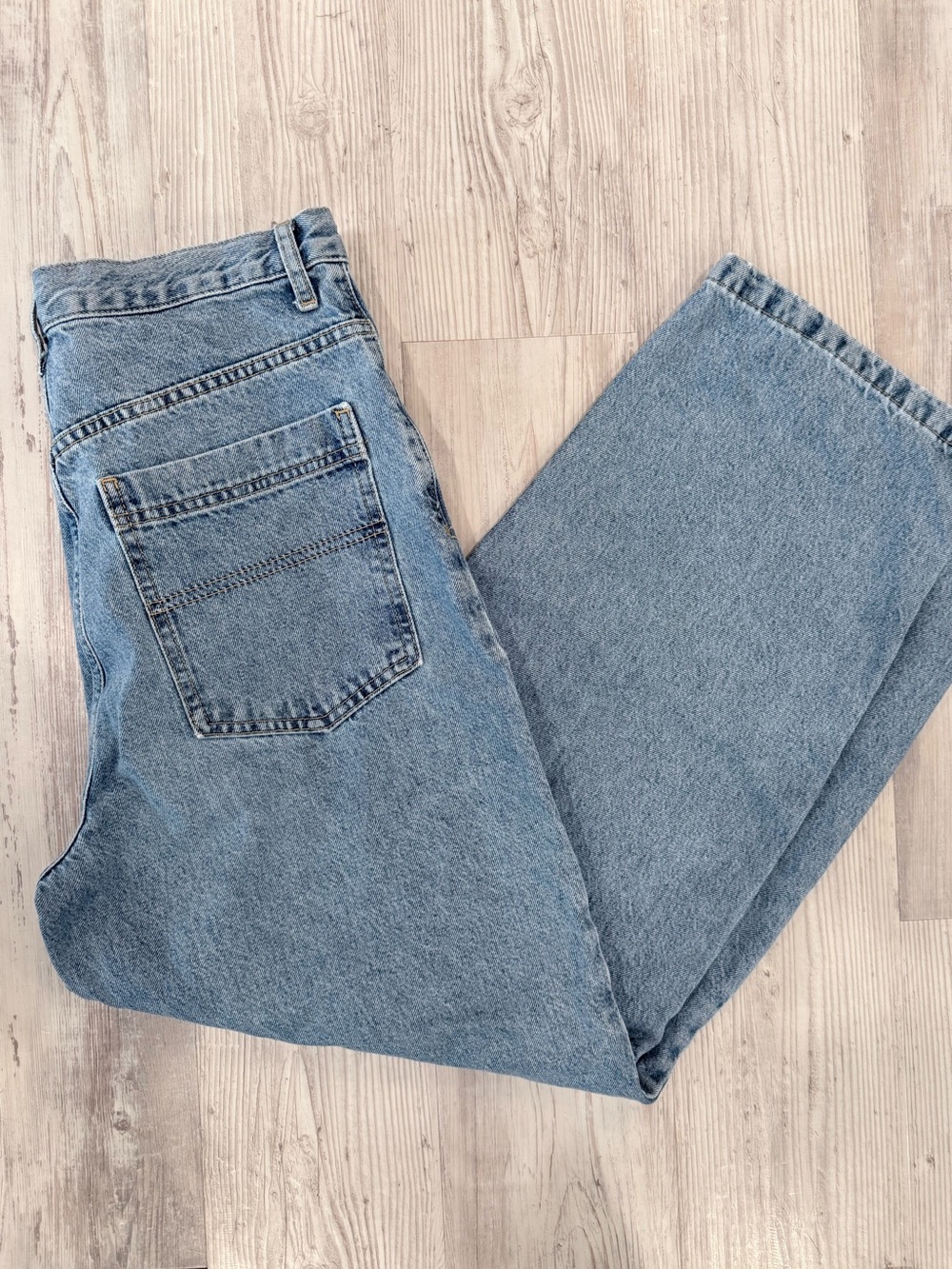 Topshop Light Blue Women's Wide-Leg Flare Jeans